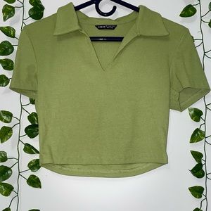 Shein Cropped Collard Shirt